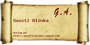 Gosztl Alinka névjegykártya